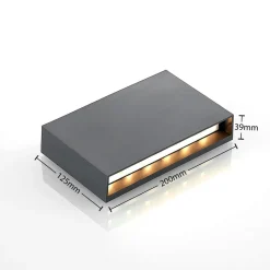 Lindby udendørs LED-væglampe Jarte, 20 cm, op/ned, grå, IP65