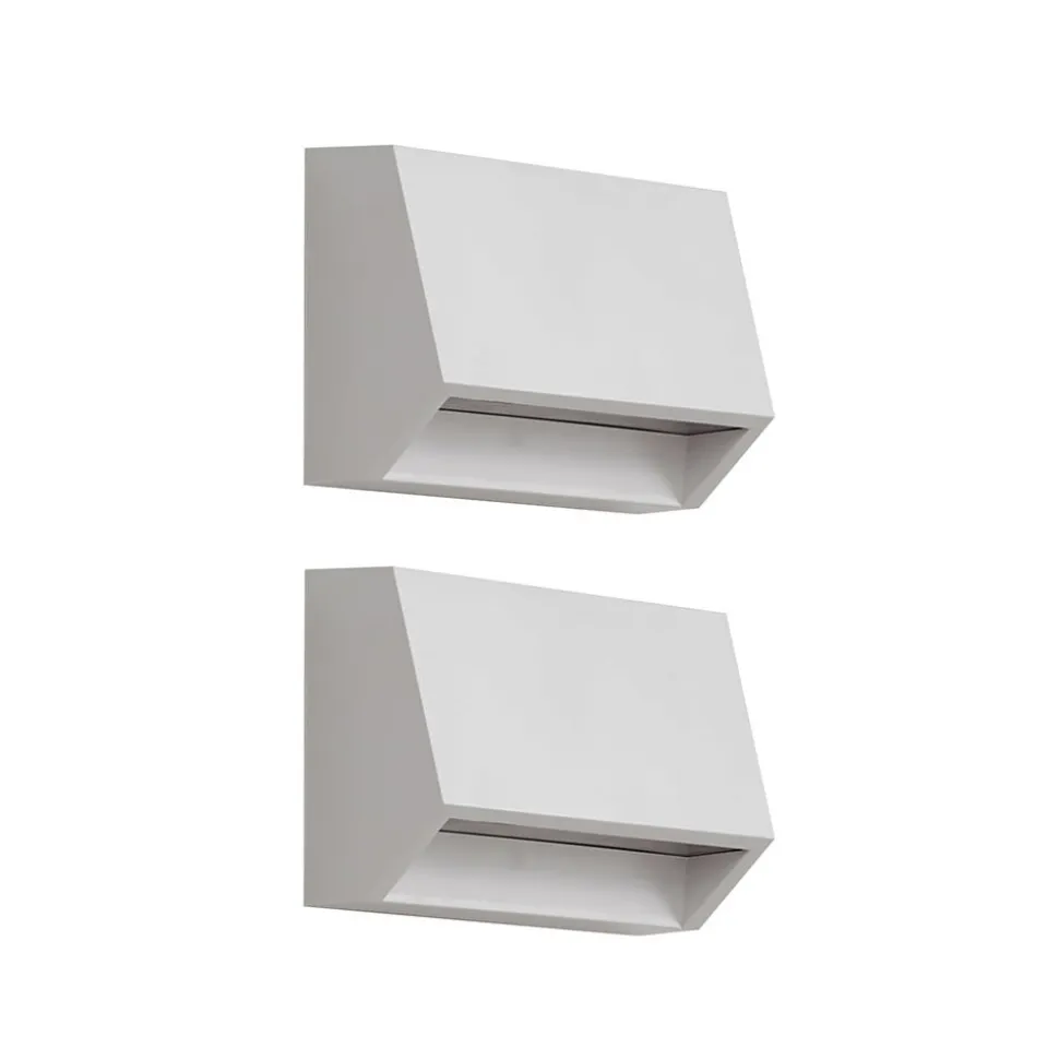Lindby udendørs LED-væglampe Appeso, bredde 10 cm, sæt med 2 stk