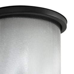 Lindby udendørs LED-væglampe Calvik, sort, riflet, IP44