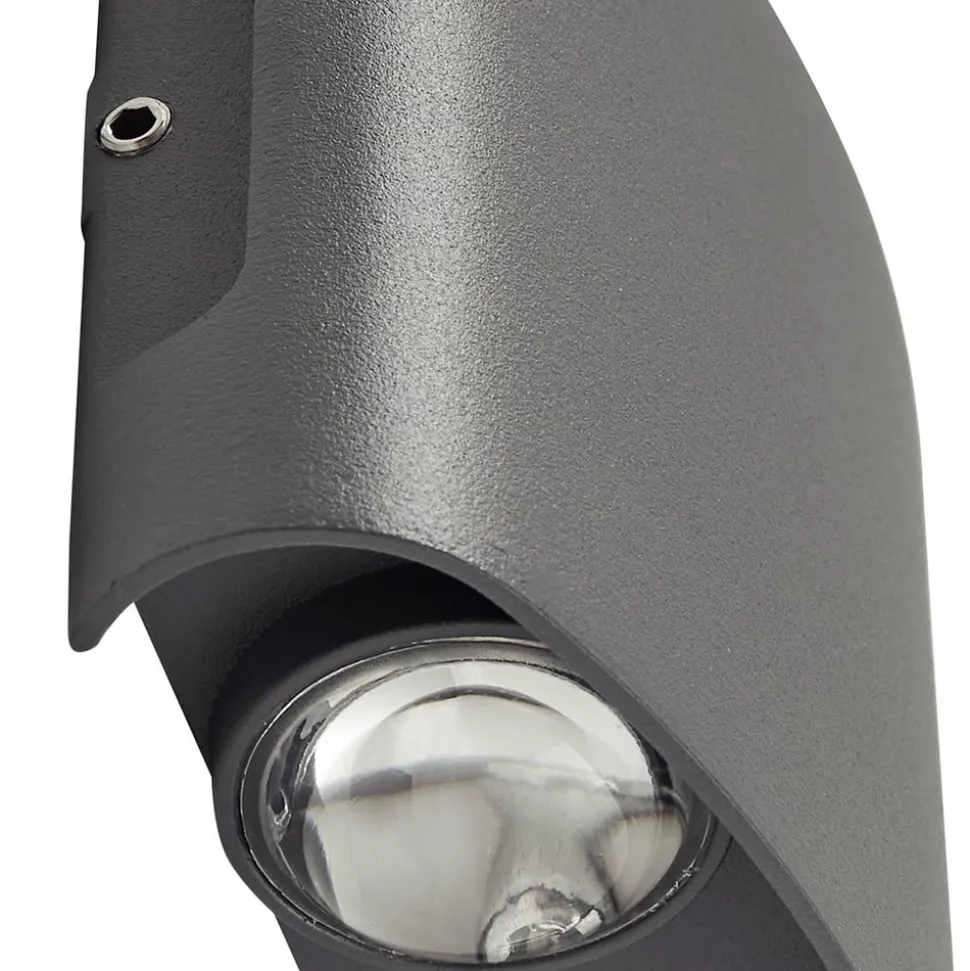 Lindby udendørs LED-væglampe Ithan, 2 lyskilder, antracit, metal