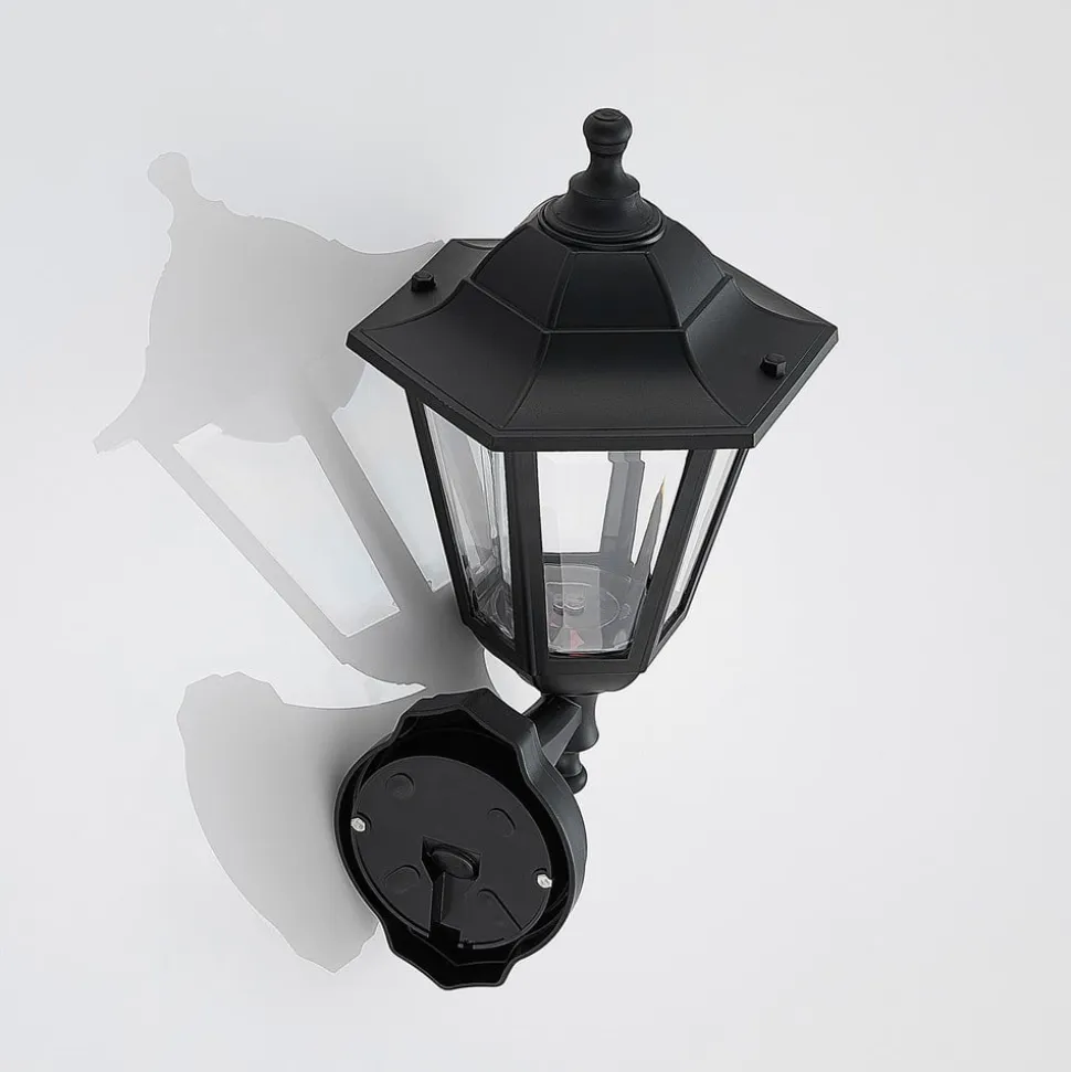 Lindby udendørs LED-væglampe Iavo, sort, lygte, 38 cm