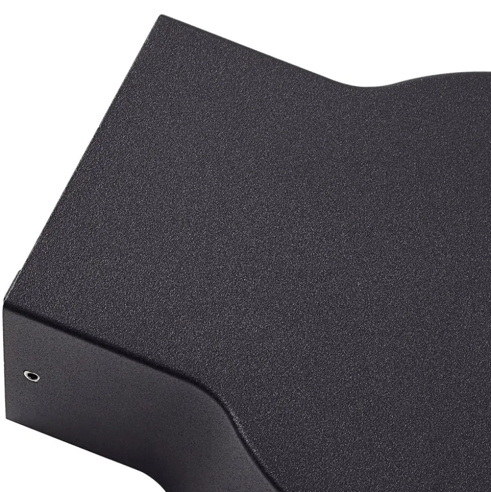 Lindby udendørs LED-væglampe Jesiba, antracit, aluminium, Ø 16cm