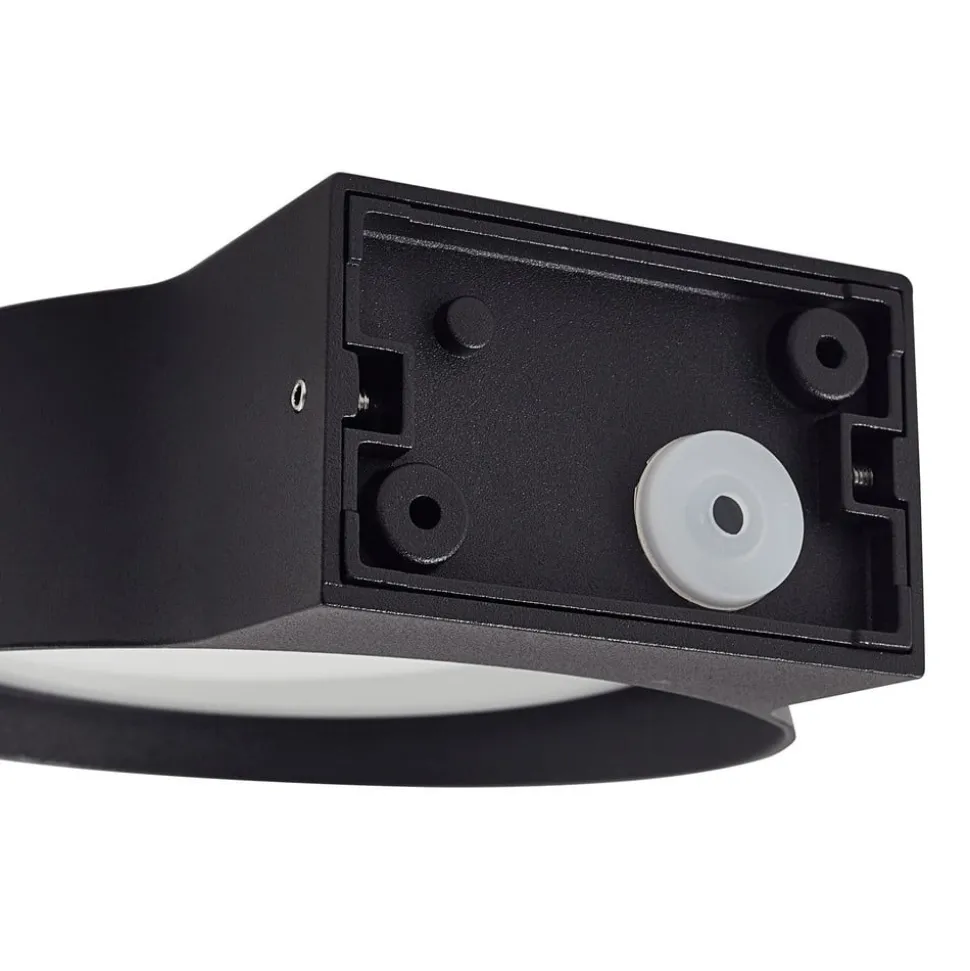 Lindby udendørs LED-væglampe Jesiba, antracit, aluminium, Ø 16cm