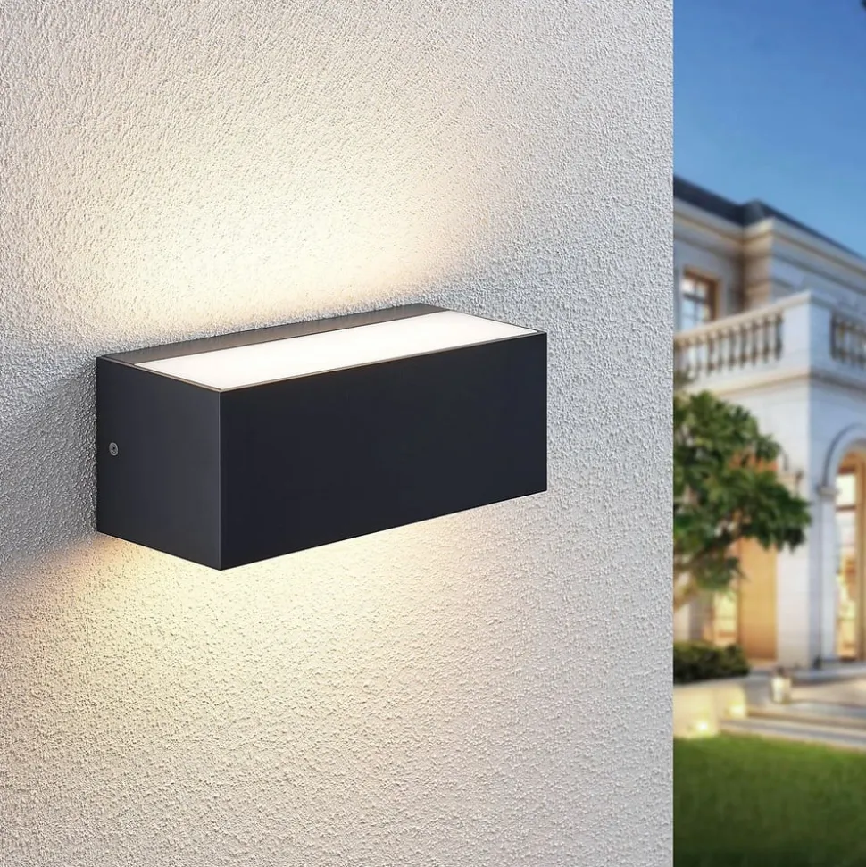 Lindby udendørs LED-væglampe Nienke, 23 cm, saltvandsresistent, IP65