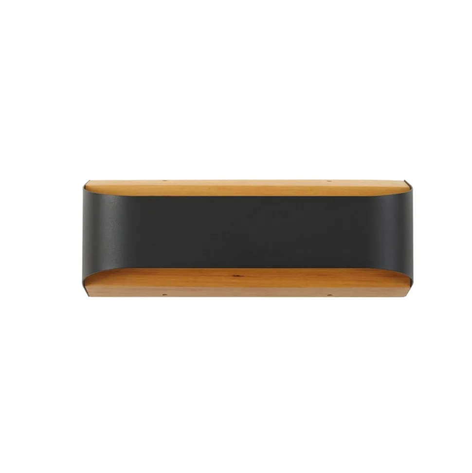 Lindby udendørs LED-væglampe Lenore, sort, metal, 36,5 cm
