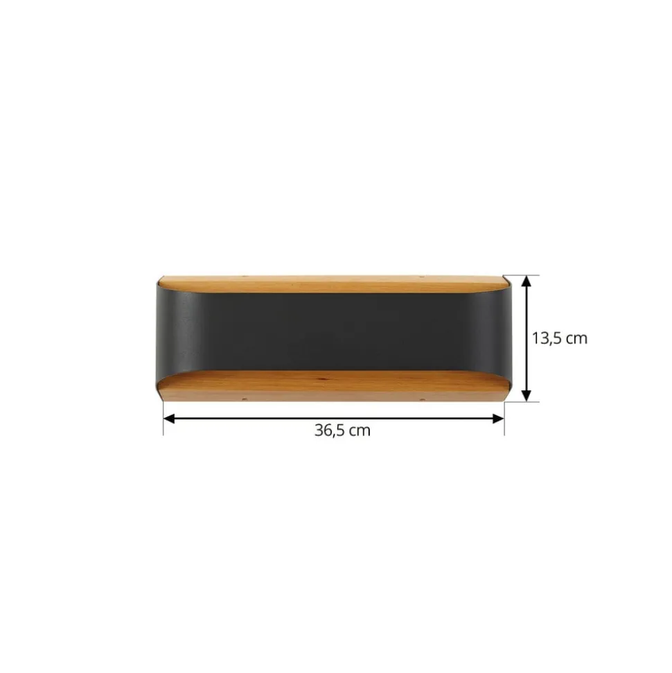 Lindby udendørs LED-væglampe Lenore, sort, metal, 36,5 cm