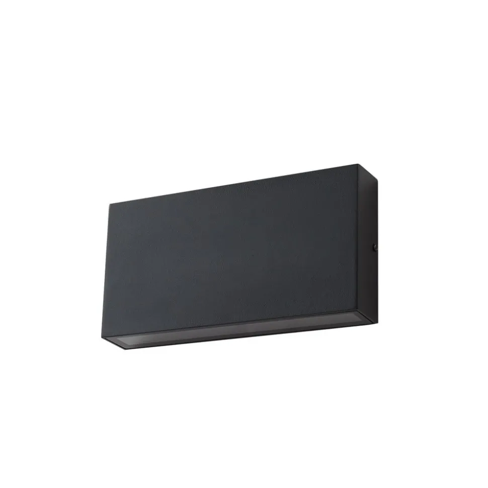 Lindby udendørs LED-væglampe Jarte, sort, metal, 17 cm, IP54