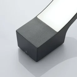 Lindby udendørs LED-væglampe Ilvita, antracit, metal, IP54