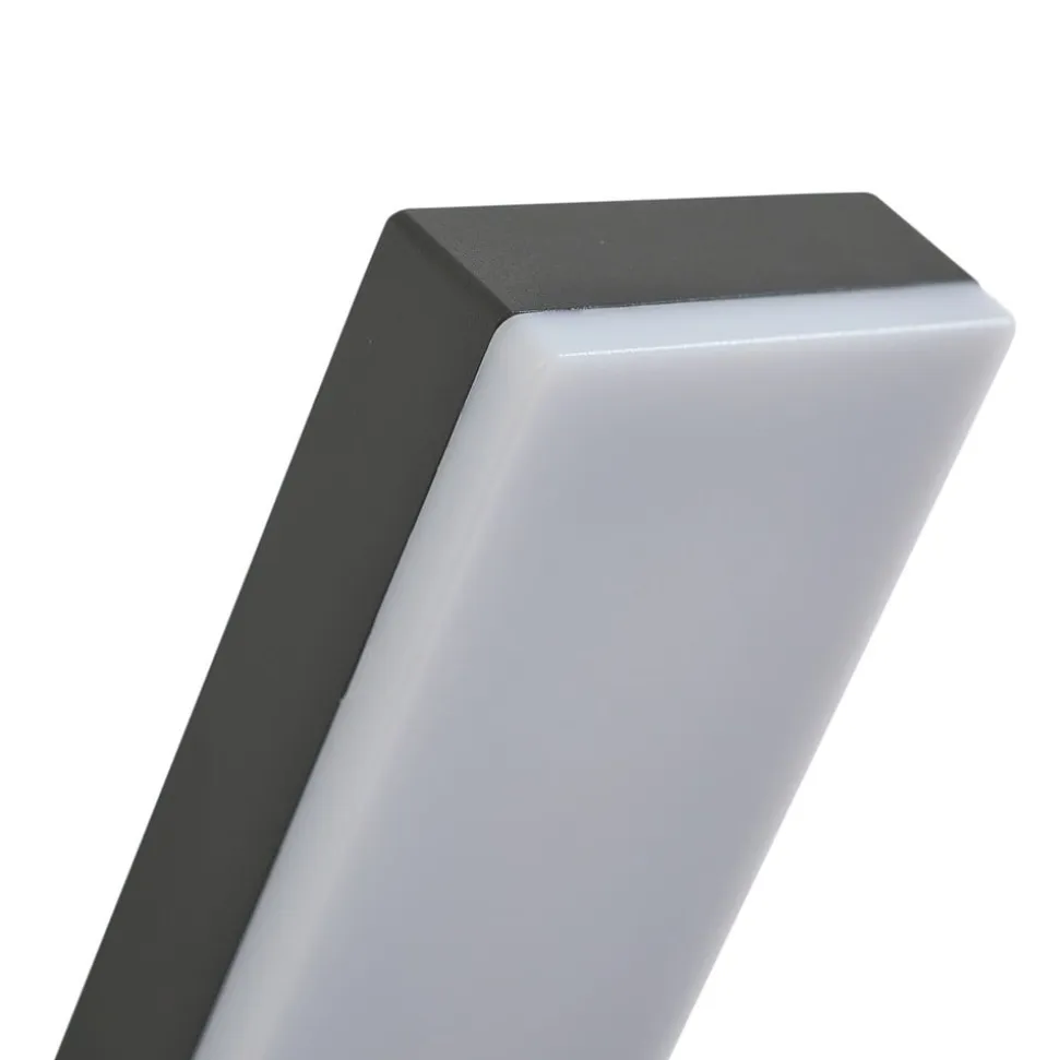 Lindby udendørs LED-væglampe Korvik, 26 cm, antracit, sensor