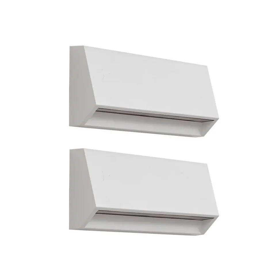 Lindby udendørs LED-væglampe Appeso, længde 22 cm, sæt med 2 stk
