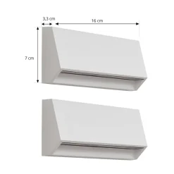 Lindby udendørs LED-væglampe Appeso, længde 22 cm, sæt med 2 stk