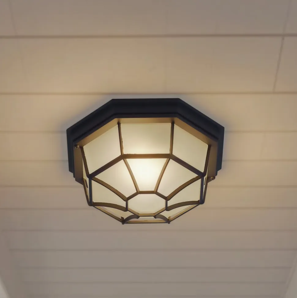 Lindby udendørs loftlampe Idril, antracit, metal, Ø 26,5 cm