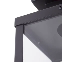 Lindby udendørs loftlampe Mandus, sort, stål, 22 cm