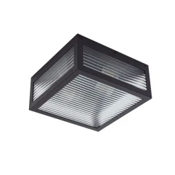 Lindby udendørs loftlampe Bolgar, sort, metal, glas