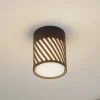Lindby udendørs loftlampe Lurinda, 10,5 cm, sort, aluminium,