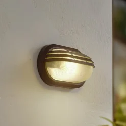 Lindby udendørs væglampe Adita, sort, ABS, højde 16,3 cm