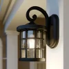 Lindby udendørs væglampe Ankea, sort, højde 28 cm, IP23, E27