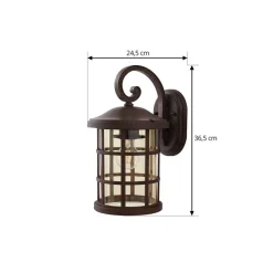 Lindby udendørs væglampe Ankea, rust/amber, 37 cm, IP23, E27