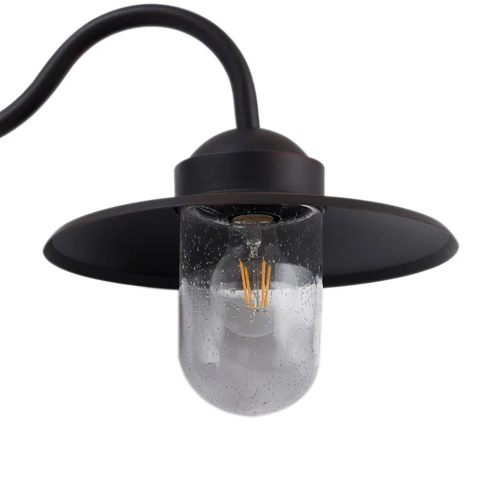 Lindby udendørs væglampe Bilma, rustfarvet, glas, 29 cm