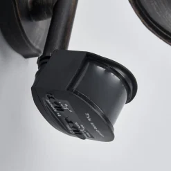 Lindby udendørs væglampe Daphne, antik sort, sensor, E27