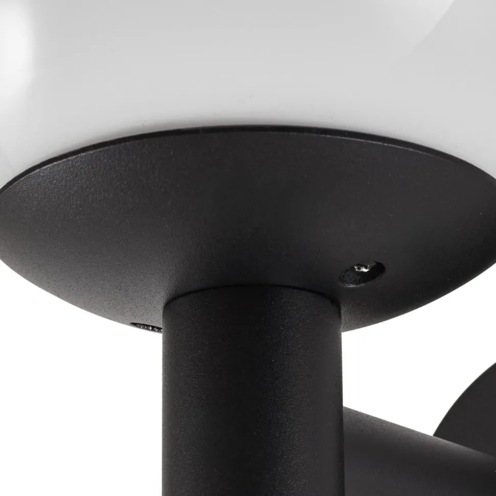 Lindby udendørs væglampe Dangan, hvid, glas, Ø 20 cm, IP44