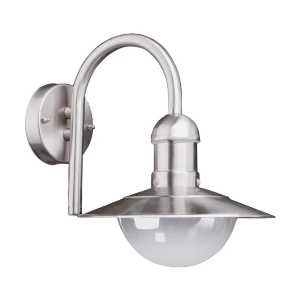 Lindby udendørs væglampe Damion, 30 cm, stål, E27, IP44