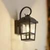 Lindby udendørs væglampe Eloane, sort, stål, 29 cm