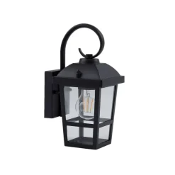 Lindby udendørs væglampe Eloane, sort, stål, 29 cm