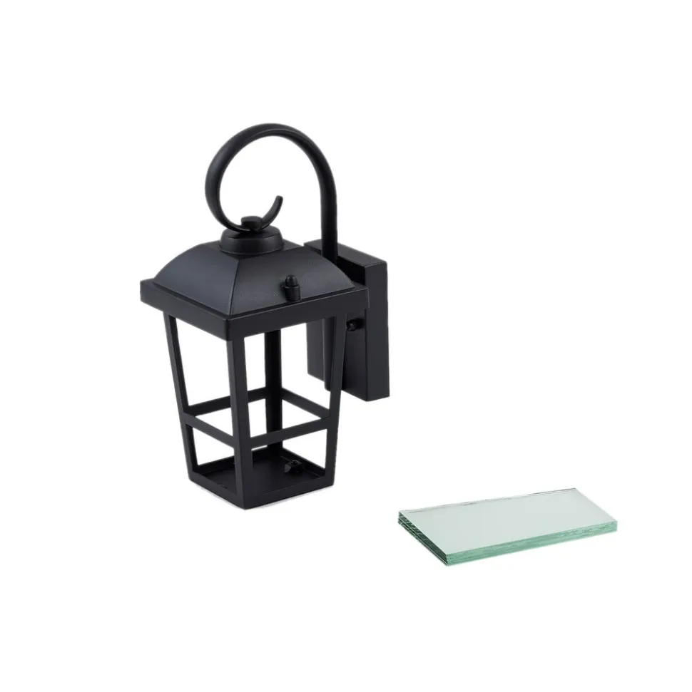Lindby udendørs væglampe Eloane, sort, stål, 29 cm