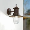 Lindby udendørs væglampe Eloretta, rust, stål, højde 31 cm