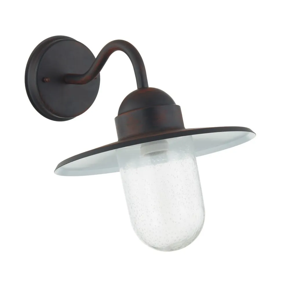 Lindby udendørs væglampe Filip, rustbrun, 30 cm, E27, IP44