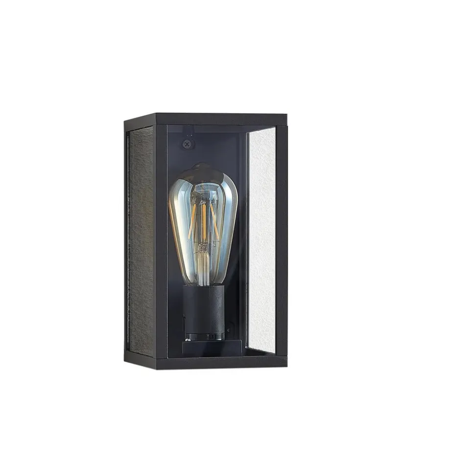 Lindby udendørs væglampe Filimon, antracit, 22 cm, IP44, E27