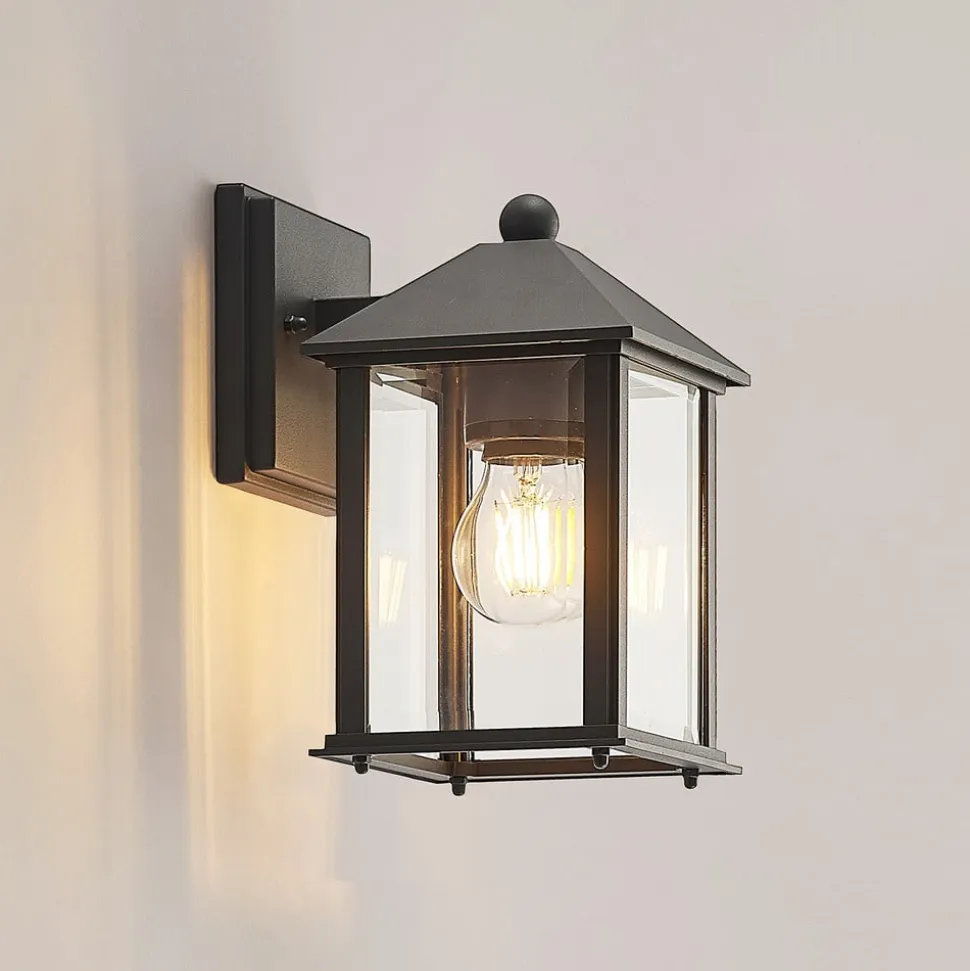 Lindby udendørs væglampe Giavanna, 23,3 cm, antracit, glas