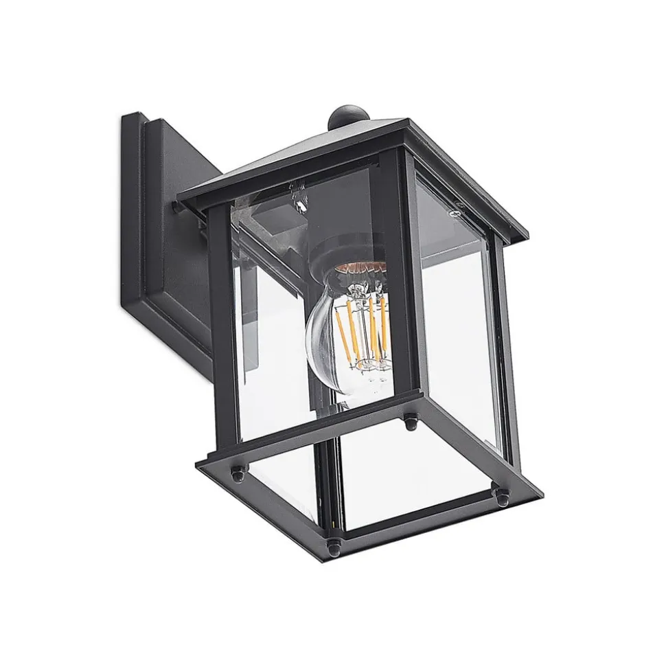 Lindby udendørs væglampe Giavanna, 23,3 cm, antracit, glas