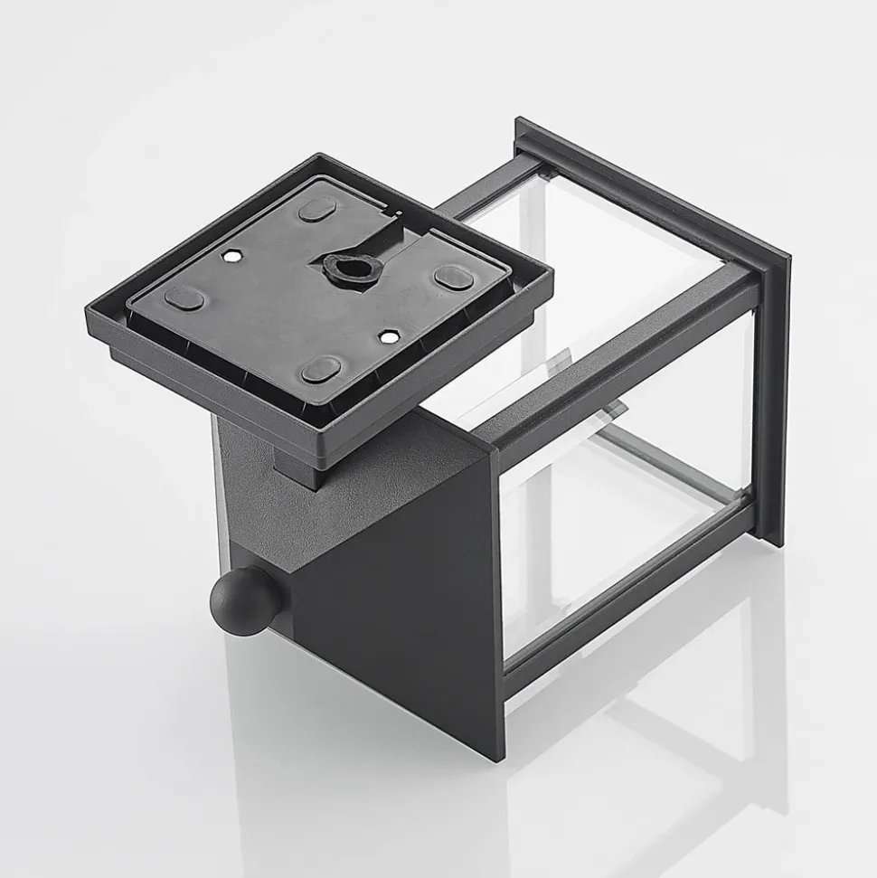 Lindby udendørs væglampe Giavanna, 23,3 cm, antracit, glas