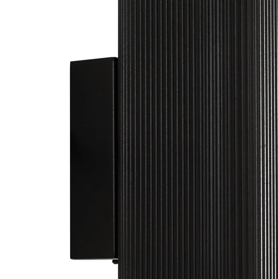 Lindby udendørs væglampe Halvar, sort, 24 cm, 2 x GU10, IP65