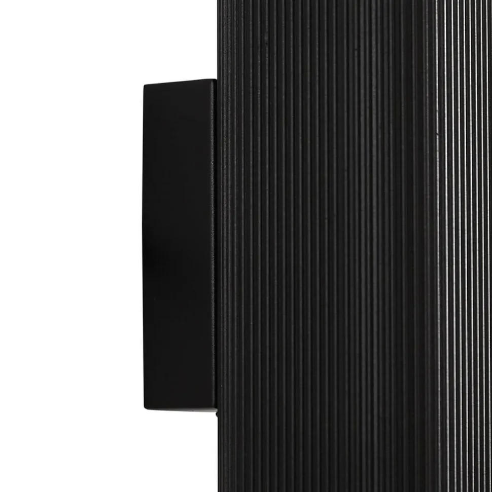Lindby udendørs væglampe Halvar, sort, 20 cm, 2 x GU10, IP65