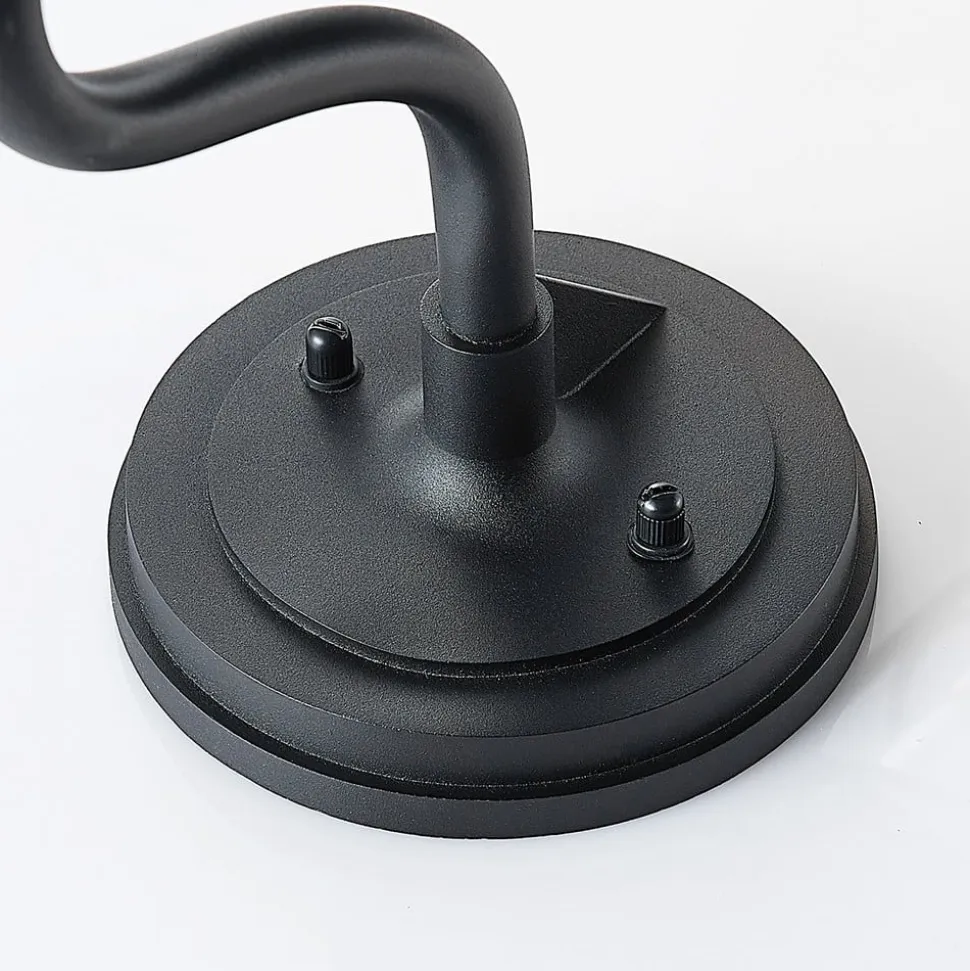 Lindby udendørs væglampe Kyan, højde 40 cm, sort, IP44, E27