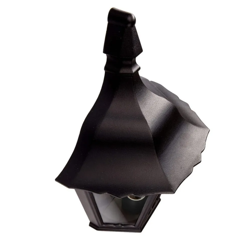 Lindby udendørs væglampe Lieva, højde 44 cm, sort, glas