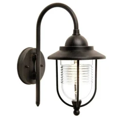 Lindby udendørs væglampe Meret, højde 37 cm, rustfarvet, aluminium