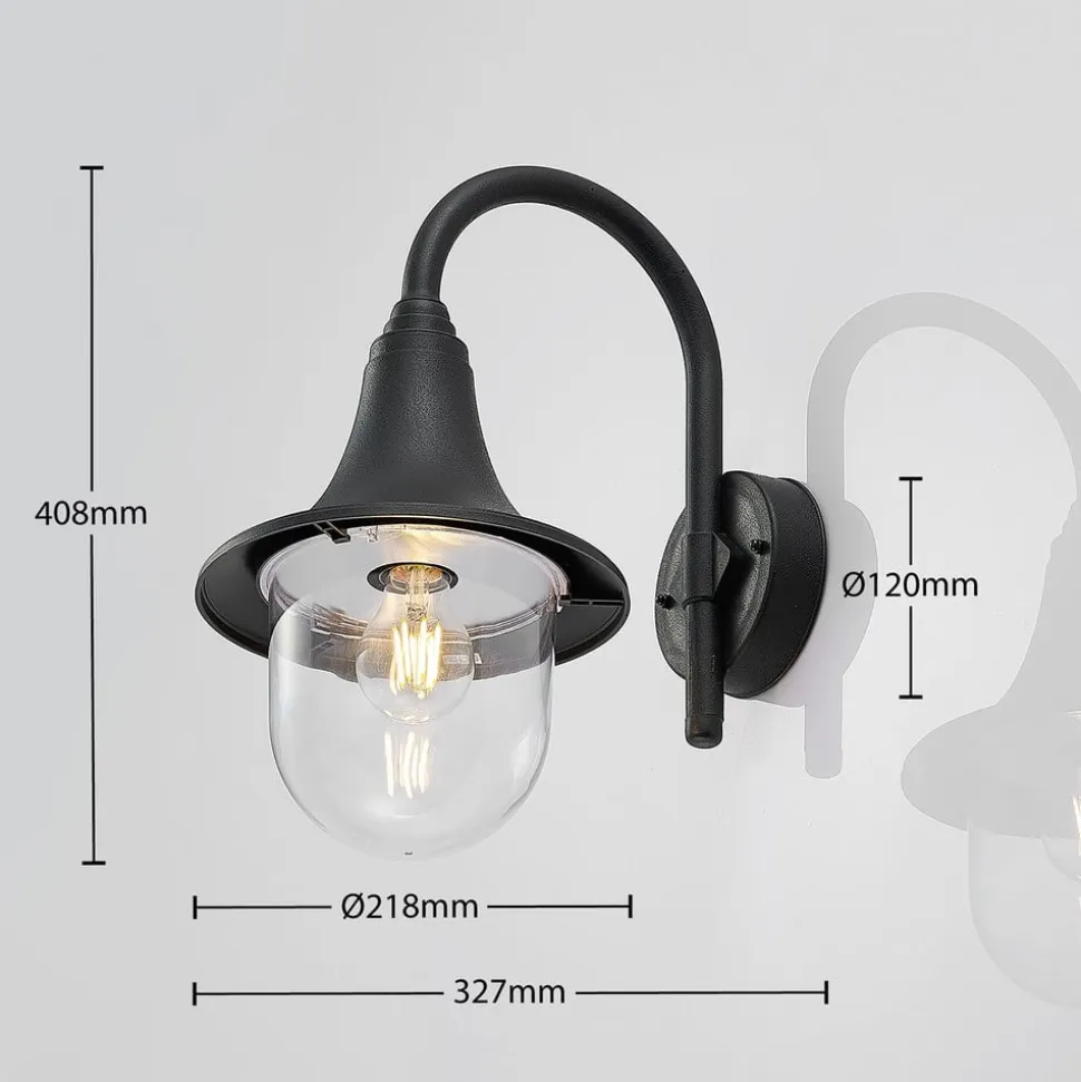 Lindby udendørs væglampe Nalevi, 41 cm, saltvandsresistent, E27, IP44
