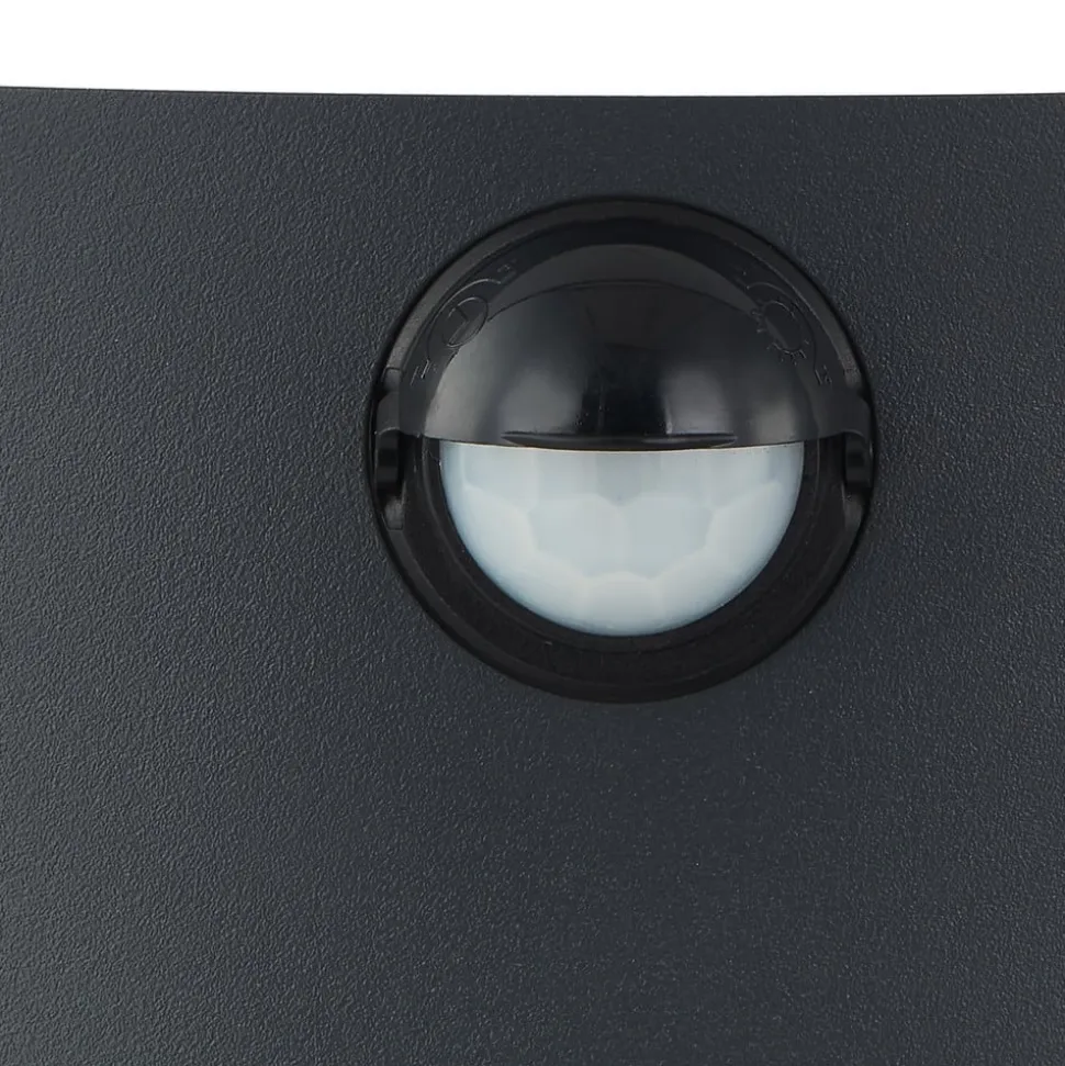 Lindby udendørs væglampe Vimal, sensor, E27, 26 cm, aluminium