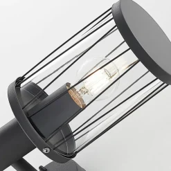 Lindby udendørs væglampe Yonan, højde 34 cm, antracit, sensor