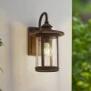 Lindby udendørs væglampe Zayn, rustfarvet, glas, IP23