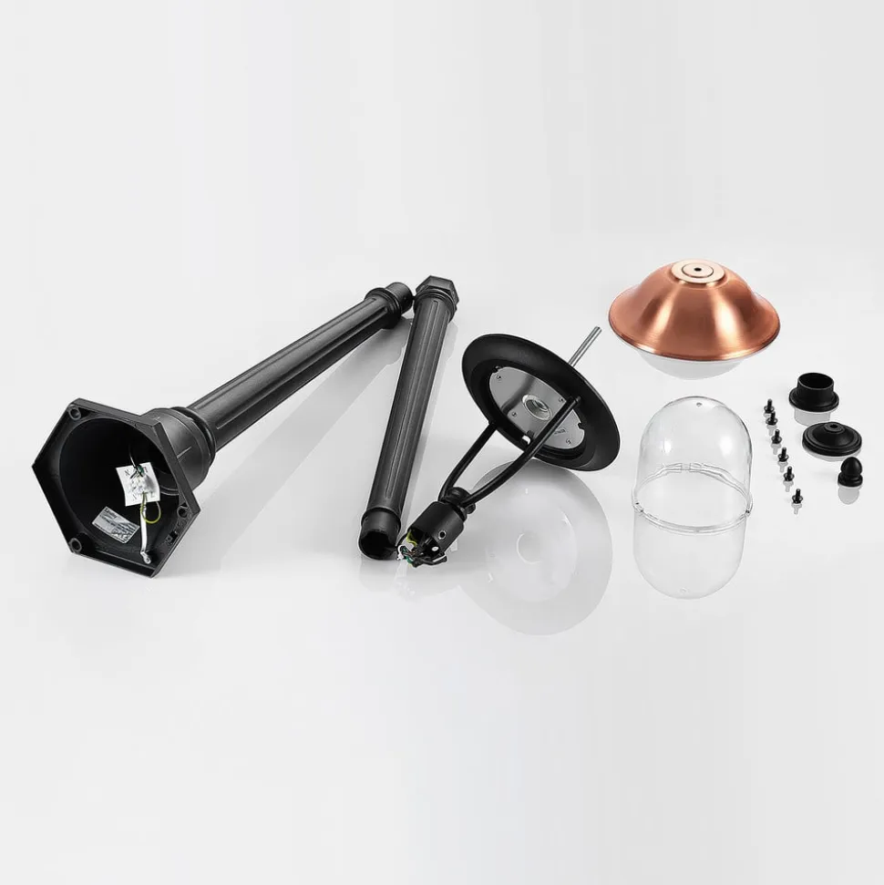 Lindby udendørslampe Clint, 177 cm, metal, saltvandsresistent, E27