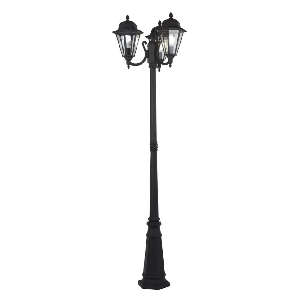 Lindby udendørslampe Edana, 212 cm, 3 lyskilder, antracit, E27, IP44