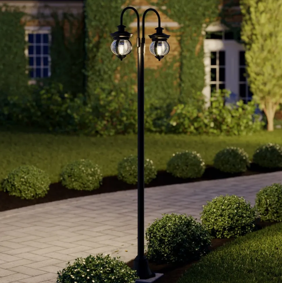 Lindby udendørslampe Farley, 215 cm, 2 lyskilder, IP44, E27