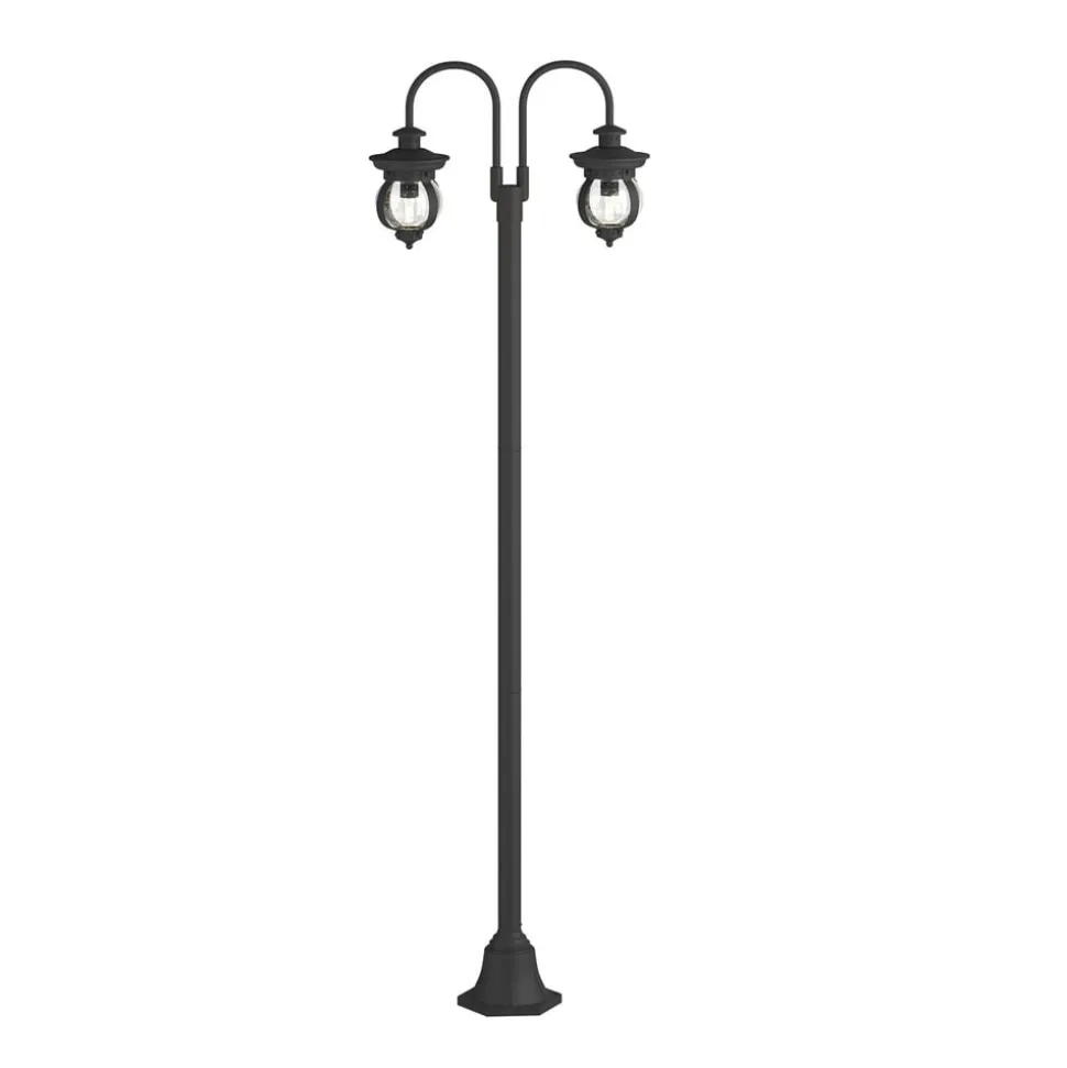 Lindby udendørslampe Farley, 215 cm, 2 lyskilder, IP44, E27