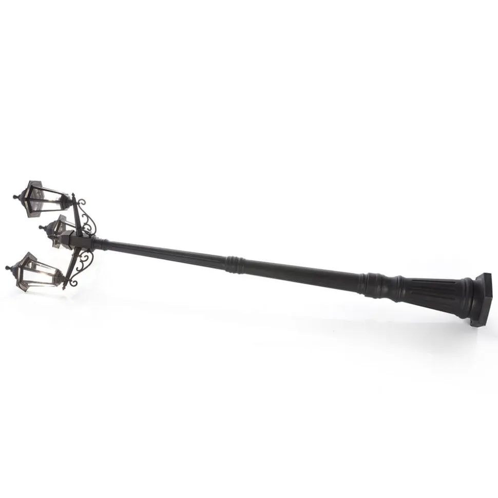 Lindby udendørslampe Nane, 217 cm, sort, saltvandsresistent, E27