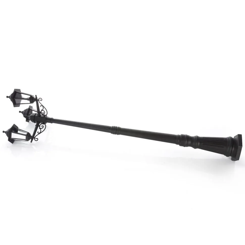Lindby udendørslampe Nane, 217 cm, sort, saltvandsresistent, E27